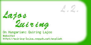 lajos quiring business card